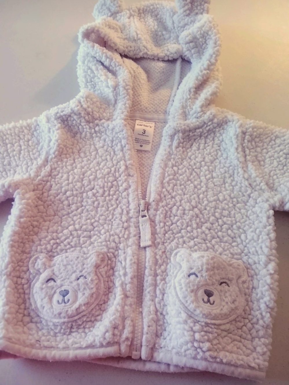Carter's Cream Sherpa Bear Hooded Jacket